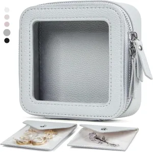 EcoVision Clear Makeup Bag, Travel Cosmetic Accessory Bag, Toiletry Organizer Bags for Women, Portable Waterproof Zipper Cosmetic Bag with Transparent Window