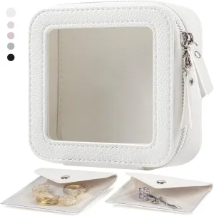 EcoVision Clear Makeup Bag, Travel Cosmetic Accessory Bag, Toiletry Organizer Bags for Women, Portable Waterproof Zipper Cosmetic Bag with Transparent Window