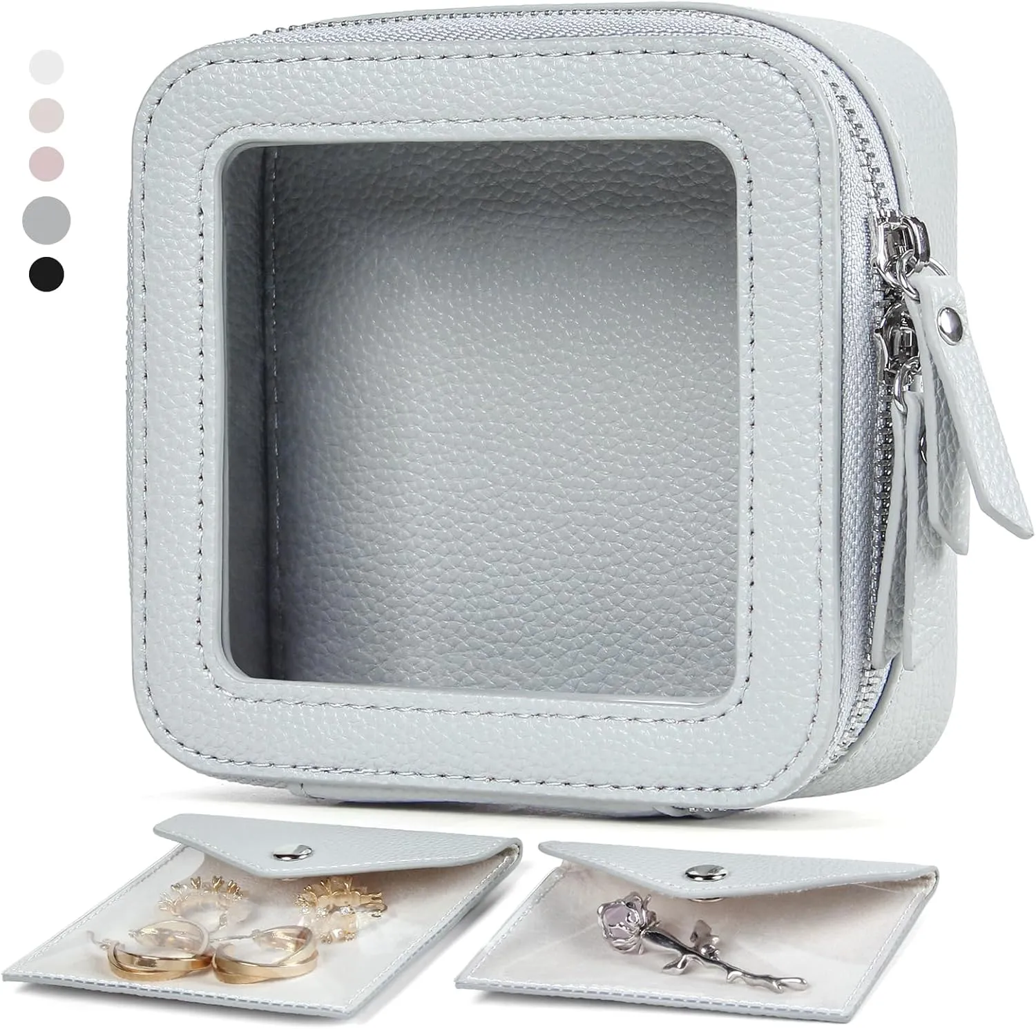 EcoVision Clear Makeup Bag, Travel Cosmetic Accessory Bag, Toiletry Organizer Bags for Women, Portable Waterproof Zipper Cosmetic Bag with Transparent Window