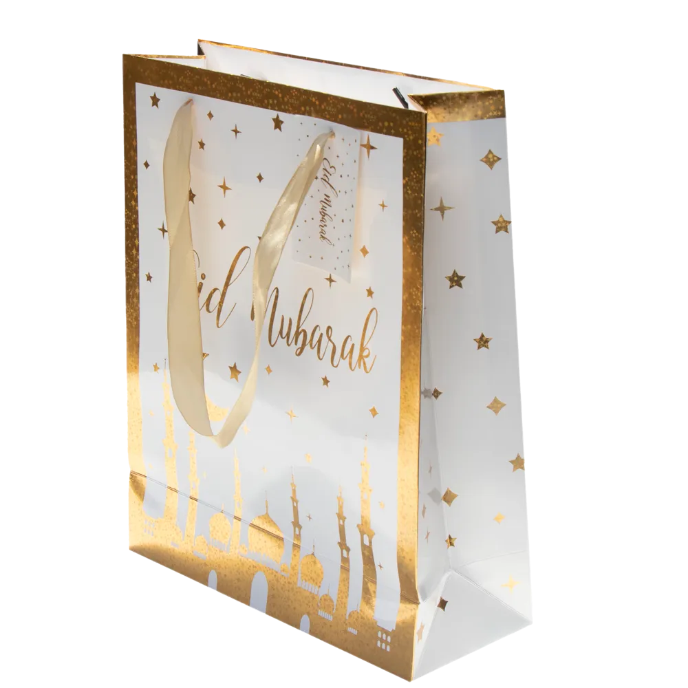 Eid Mubarak Gift Bag - Gold Mosque & Star