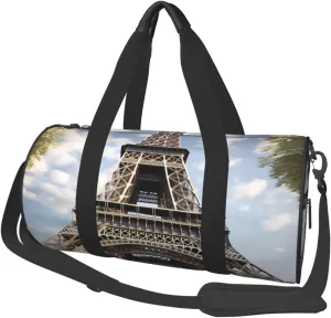 Eiffel Tower French Paris Monument Print Travel Duffel Bags With Pocket And Adjustable Strap Large Gym Bag Fashion Yoga Bag For Women Men