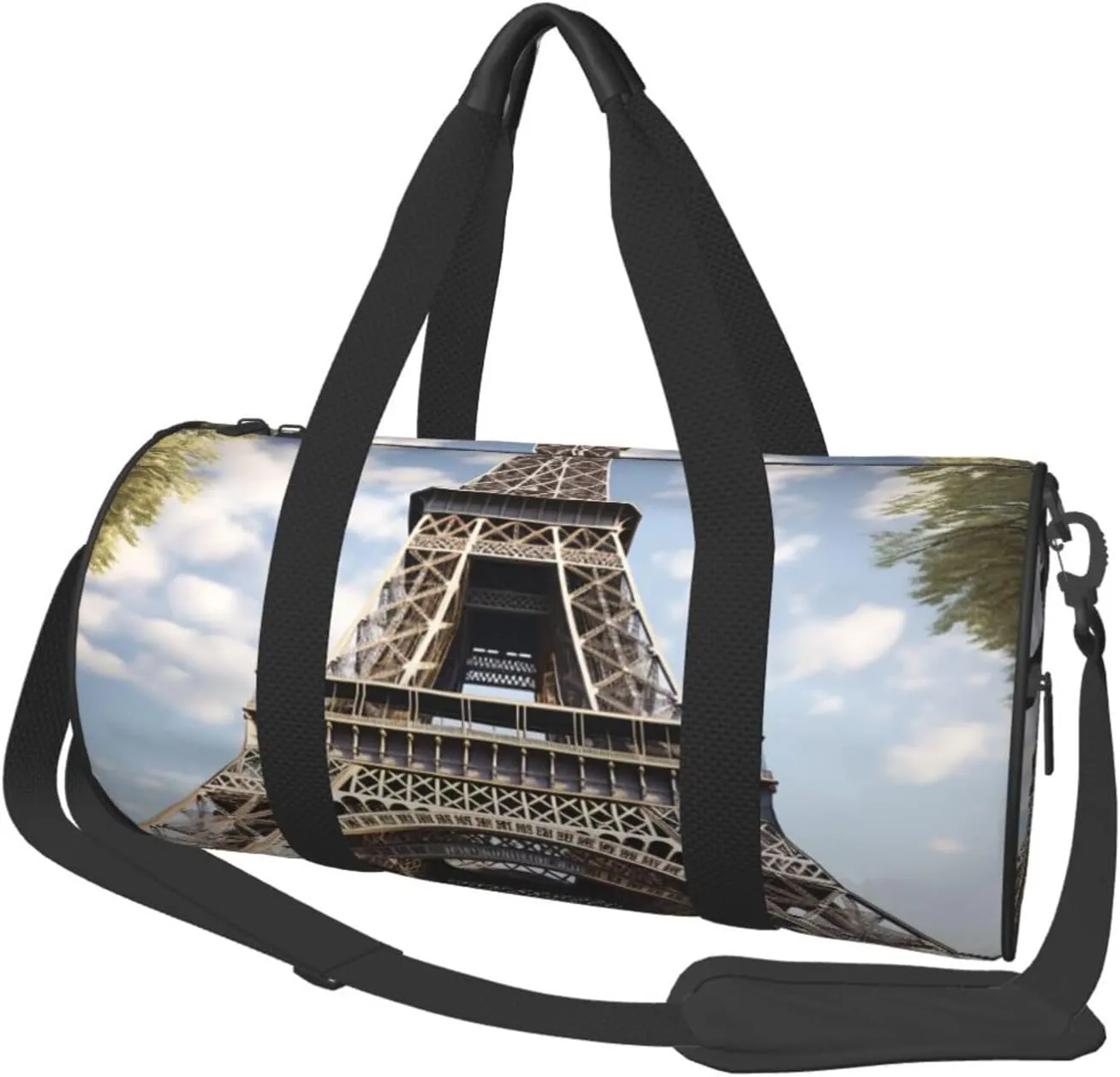 Eiffel Tower French Paris Monument Print Travel Duffel Bags With Pocket And Adjustable Strap Large Gym Bag Fashion Yoga Bag For Women Men