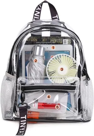 EKUIZAI Waterproof Transparent Backpack Clear School Book Bag Travel Bags Plastic Knapsack Kids Daypack