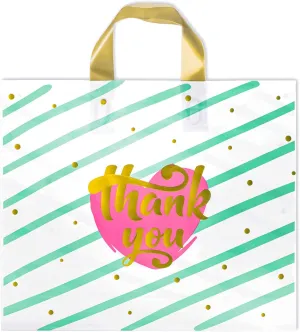 Elsjoy 80 Pack Thank You Merchandise Bags, 14 x 12 Reusable Boutique Shopping Bags for Party Favor, Business, Wedding