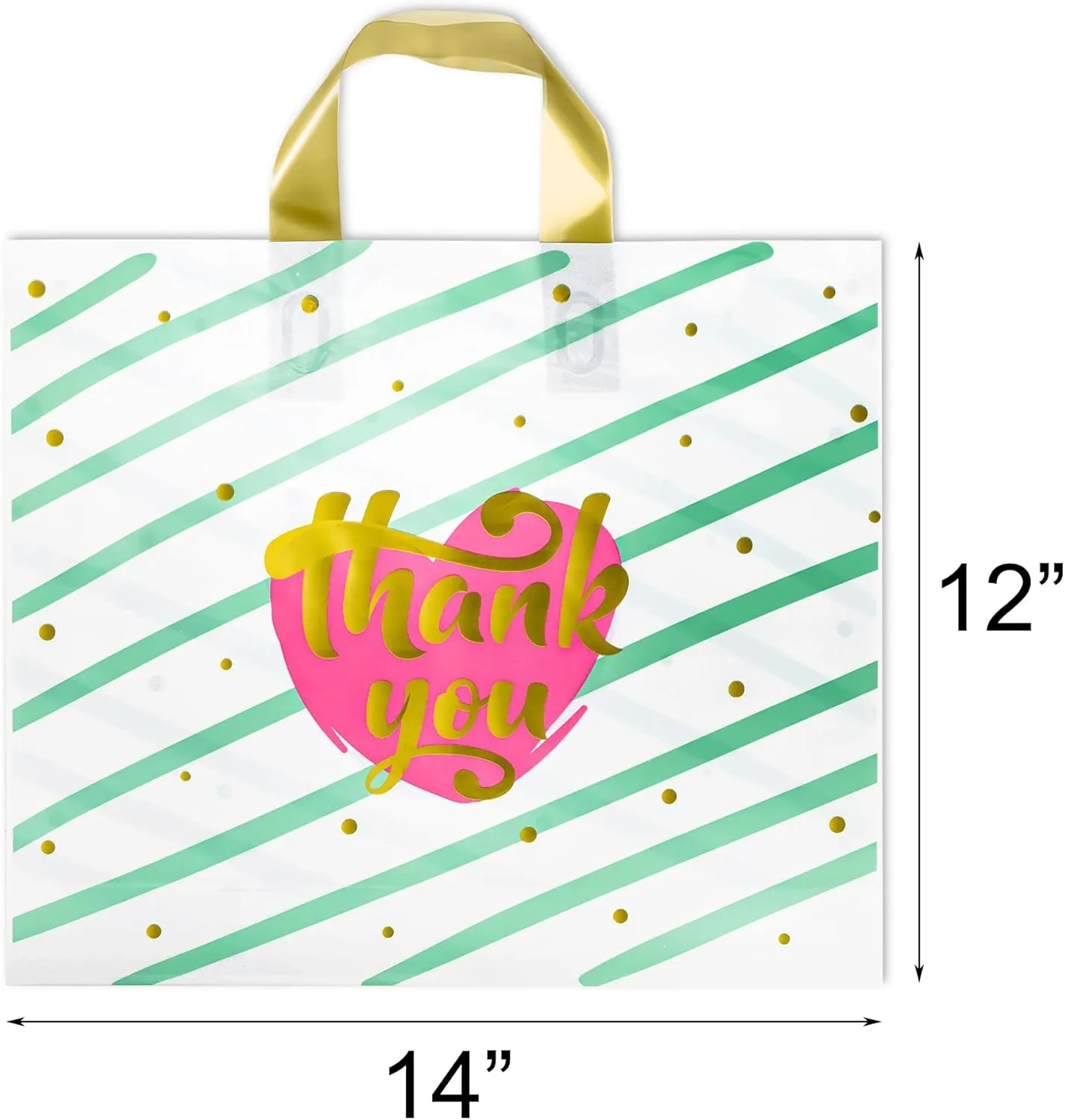 Elsjoy 80 Pack Thank You Merchandise Bags, 14 x 12 Reusable Boutique Shopping Bags for Party Favor, Business, Wedding