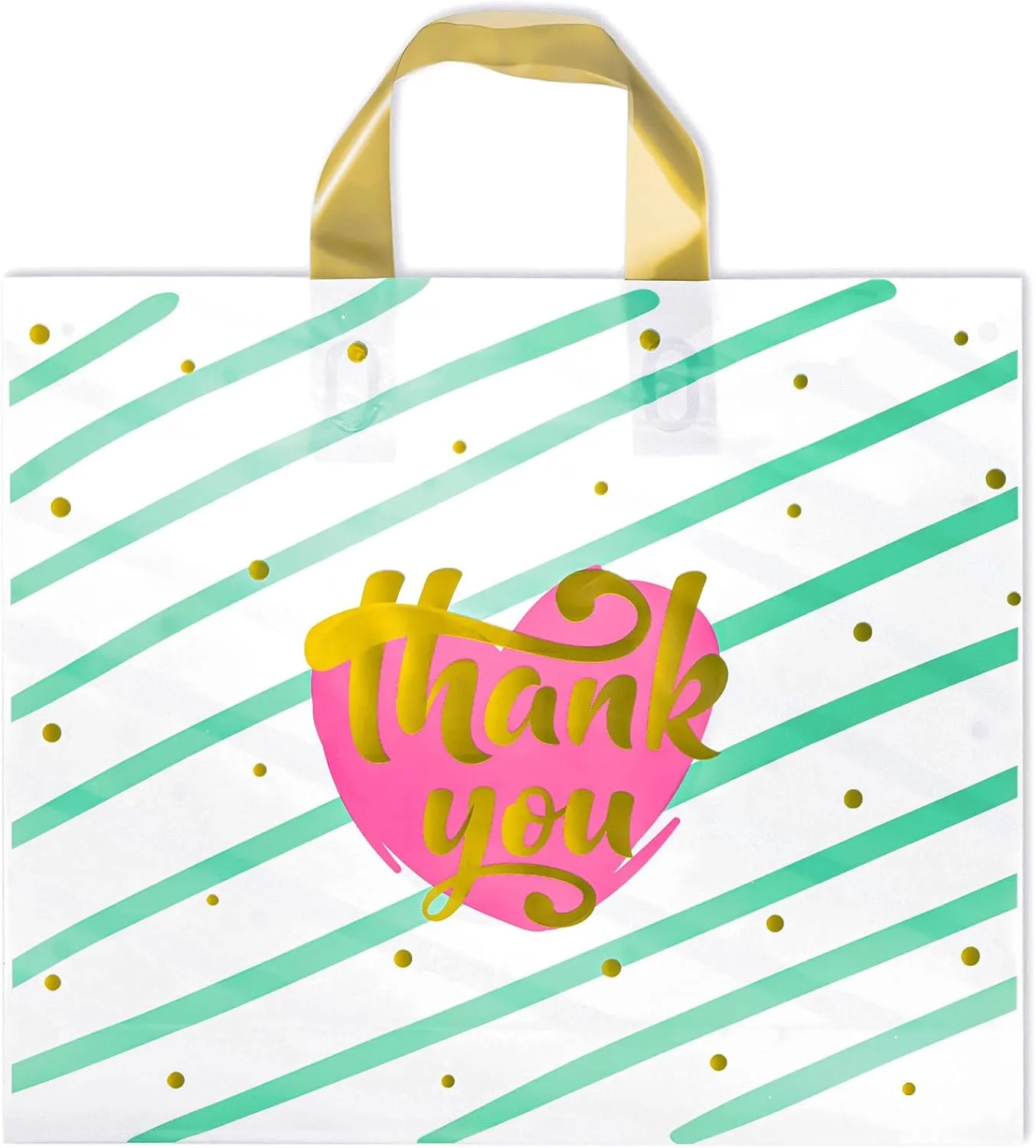 Elsjoy 80 Pack Thank You Merchandise Bags, 14 x 12 Reusable Boutique Shopping Bags for Party Favor, Business, Wedding