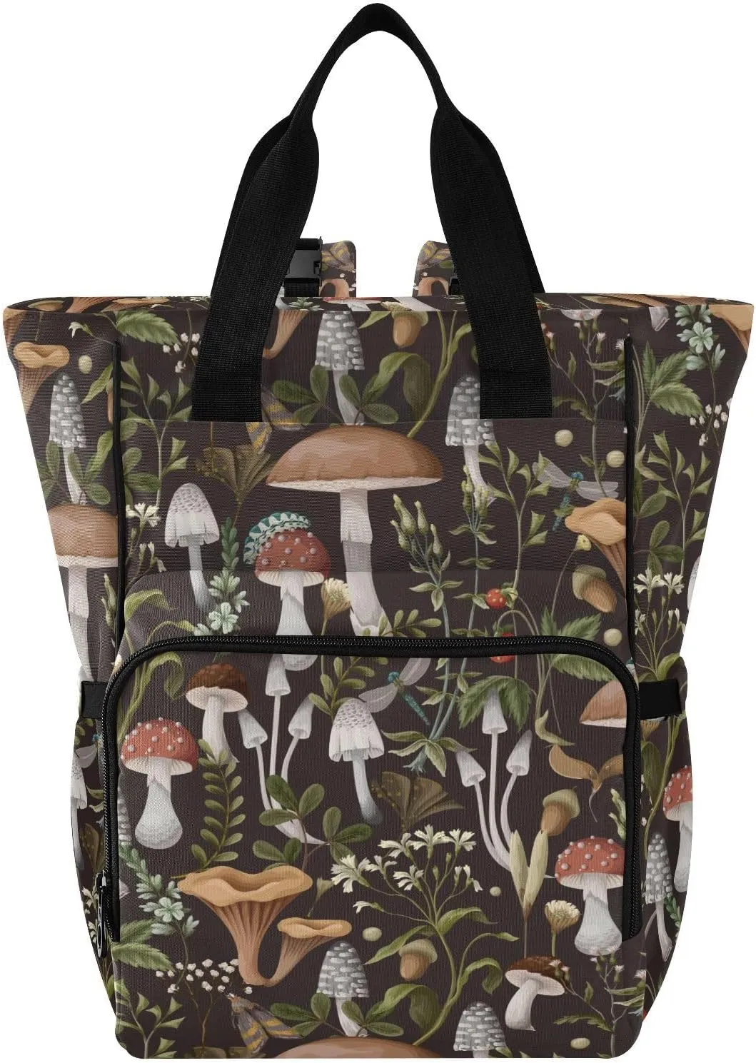 Emelivor Mushrooms Diaper Bag Backpack Large Capacity Travel Baby Bags Backpack Diaper Bags for Boy Girl Unisex Baby Women Travel