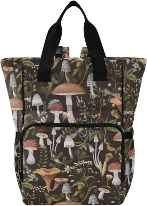 Emelivor Mushrooms Diaper Bag Backpack Large Capacity Travel Baby Bags Backpack Diaper Bags for Boy Girl Unisex Baby Women Travel