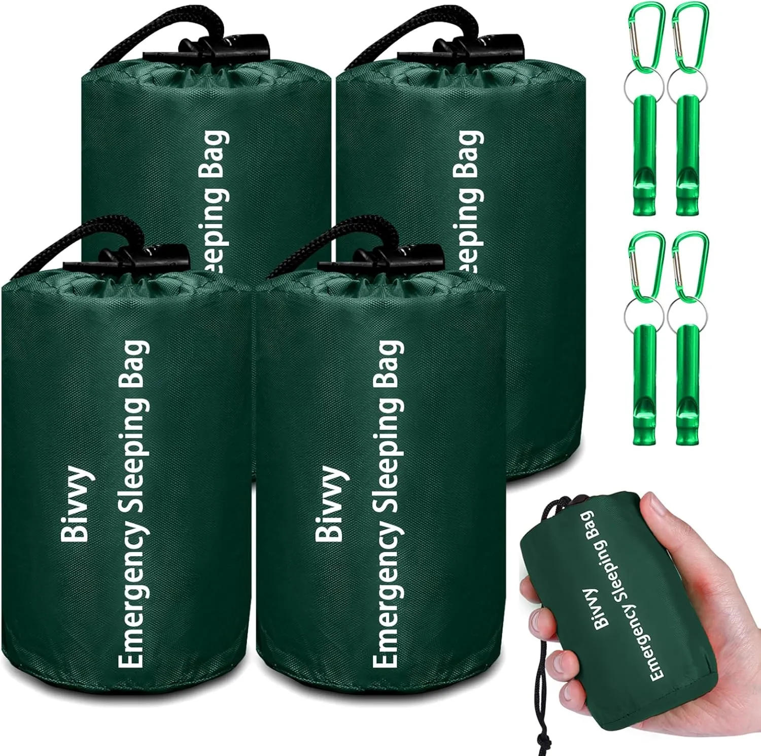Emergency Sleeping Bag Survival Bag, Cymuber Portable Waterproof Thermal Bivy Sacks Tac Bivvy Bags,Camping Mylar Sleeping Bag Survival Gear Emergency Blankets Survival Shelter