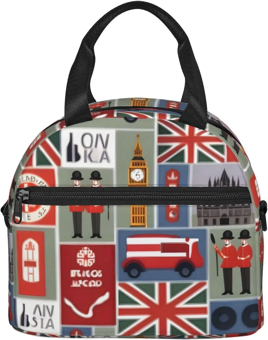 England Symbols Print Crossbody Insulated Lunch Bags For Women Men Cooler Bag Lightweight Waterproof Lunch Box