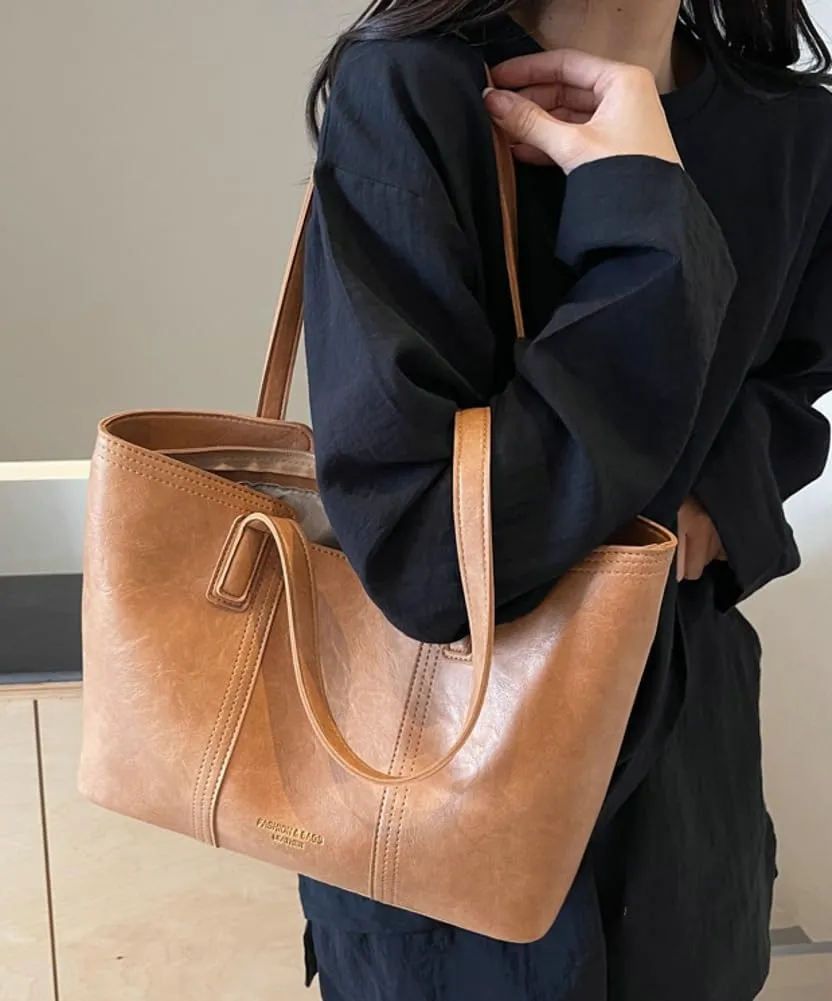 Epsion Large Tote Bag for Women Soft Vegan Leather Purses Handbags Ladies Shoulder Bags 2025