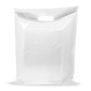 Extra Large White Merchandise Bags - Glossy Plastic Perfect for Retail - 100 Pack 20" x 24" x 2 mil Thick - Die Cut Handles - Ideal for Shopping, Large Packages, Toys - Color White - 100% Recyclable