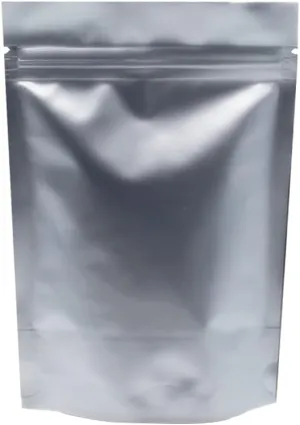 FERENLI 100 Pieces 4.7x7.9 inch Silver Pure Aluminum Foil Stand Up for Zip Mylar Bags Lock Long Term Food Storage Resealable Zipper Lock Bag Heat Seal Airtight Packaging Pouch
