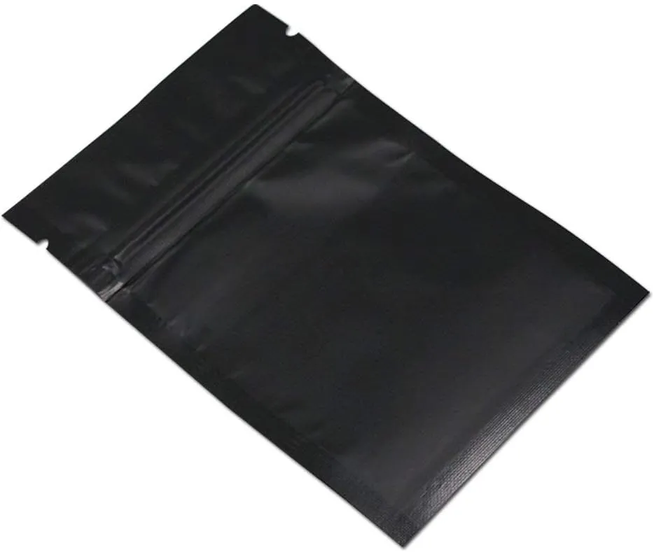 FERENLI 100Pcs Zipper Lock Self Seal Flat Pouch for Zip Aluminum Foil Lock Package Bag Coffee Food Storage Resealable Mylar Bags Heat Sealable Candy Reclosable Bags (10x15cm (3.9x5.9 inch), Black)