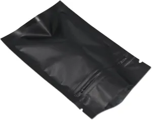 FERENLI 100Pcs Zipper Lock Self Seal Flat Pouch for Zip Aluminum Foil Lock Package Bag Coffee Food Storage Resealable Mylar Bags Heat Sealable Candy Reclosable Bags (10x15cm (3.9x5.9 inch), Black)