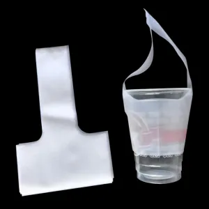 FERENLI 12.5x23cm 1000 Pcs Clear Plastic Handle Drink Containers Bags T Type Delivery Hanging Carry Take Out Beverage Coffee Milk Juice Water Hole Liquid Single Cup Storage Bags
