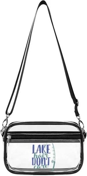 Fishing Lake Hair Don't Care Fashion Shoulder Bag PVC Transparent Women Crossbody Bags Cute Handbag Cosmetic Bag