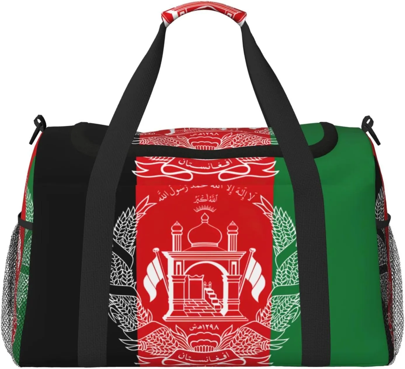 Flag of Afghanistan print Large Canvas Travel Duffel Bag Weekender Bags for Women Overnight Bag Carry On Tote Bag