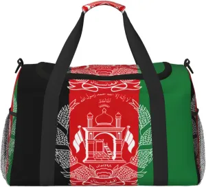Flag of Afghanistan print Large Canvas Travel Duffel Bag Weekender Bags for Women Overnight Bag Carry On Tote Bag