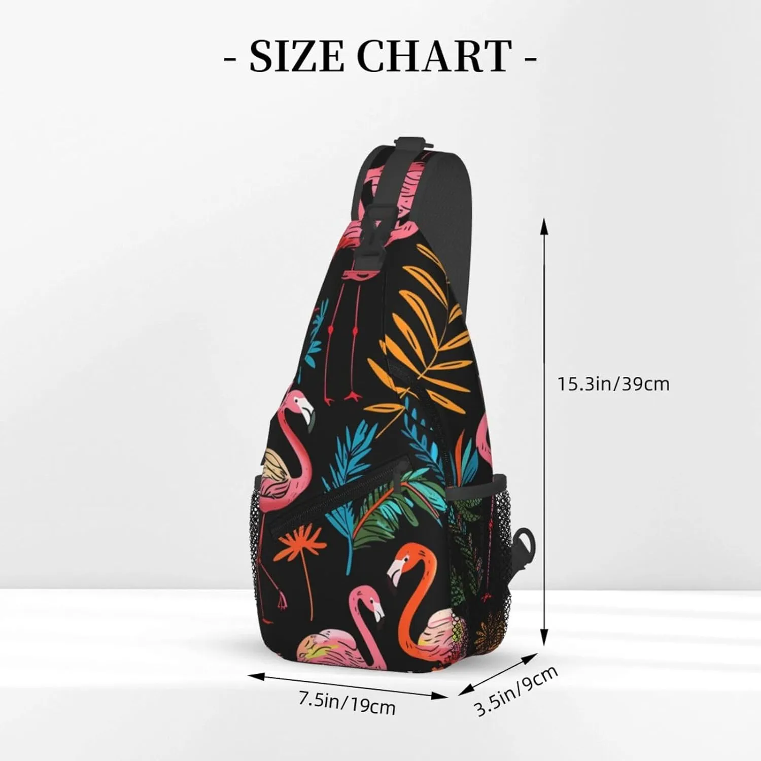Flamingo Print Cross Chest Bag Diagonally Adjustable Straps Lightweight Sport Crossbody Bags