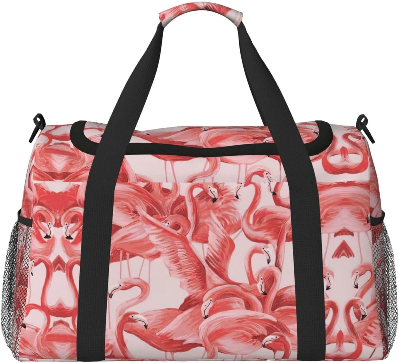 Flamingo print Large Canvas Travel Duffel Bag Weekender Bags for Women Overnight Bag Carry On Tote Bag