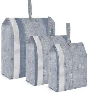 Garment Bag Closet Storage, Luggage Space Saver, Blue Stripe, Waterproof, 3 Set Travel Packing Cubes For Suitcases, Luggages Management Personnel