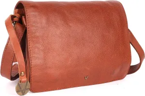Genuine Italian Leather Small Crossbody Sling Bag – Trendy Casual Office Bag with Adjustable Strap