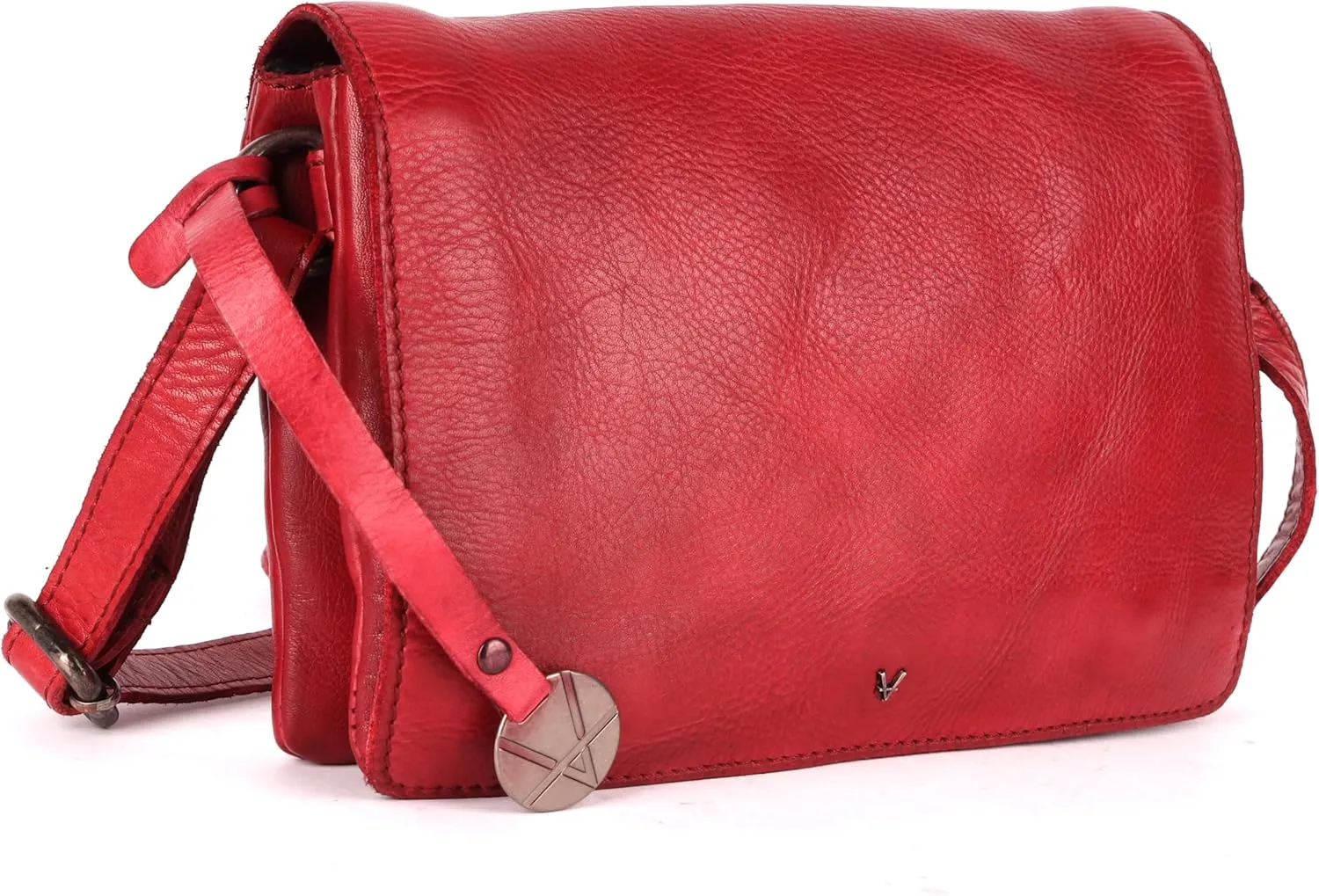 Genuine Italian Leather Small Crossbody Sling Bag – Trendy Casual Office Bag with Adjustable Strap