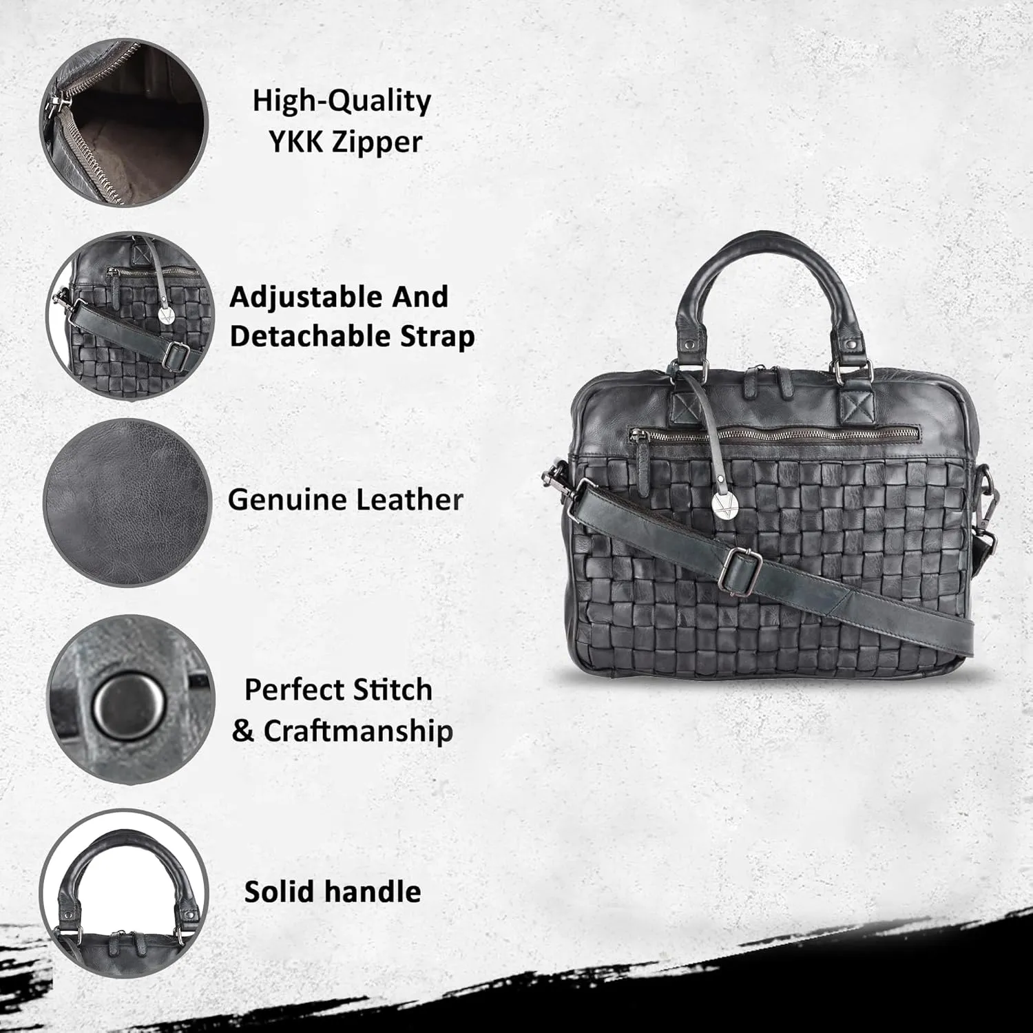 Genuine Leather Laptop Bag For Men 15 Inch, Messenger Bag For Women