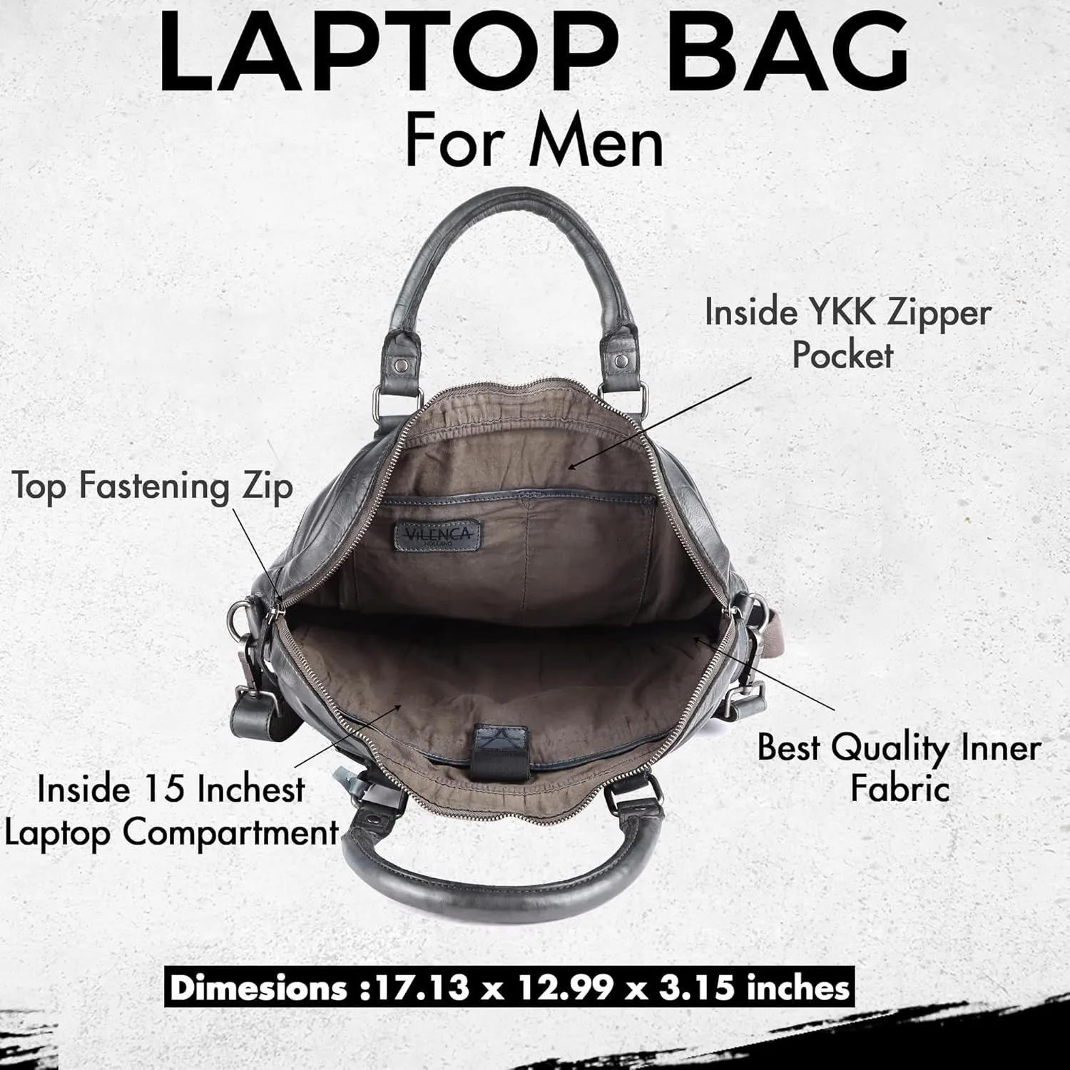 Genuine Leather Laptop Bag For Men 15 Inch, Messenger Bag For Women