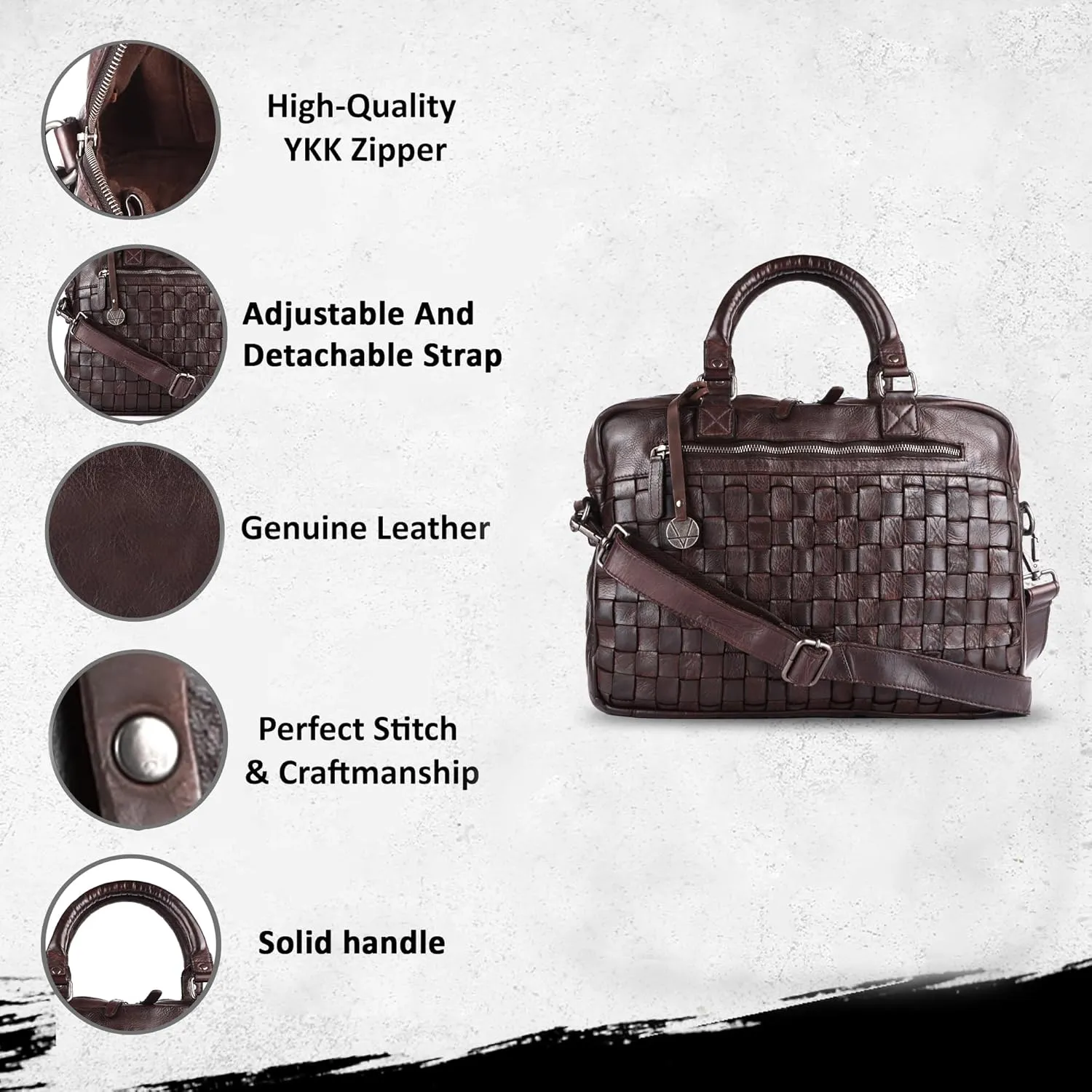 Genuine Leather Laptop Bag For Men 15 Inch, Messenger Bag For Women