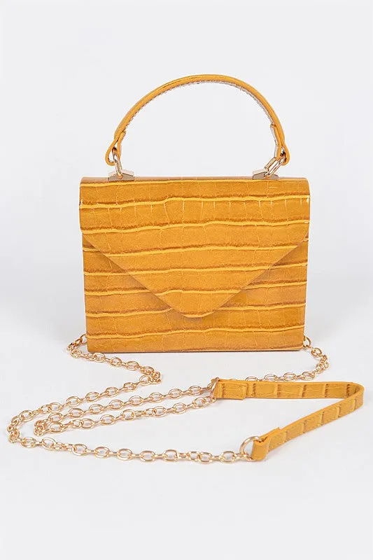 Glossy Faux Croc Purse