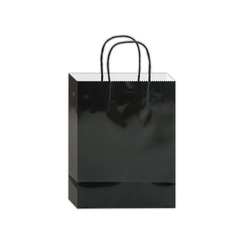 Glossy Gift Bag Black 8.8x5.5x3.5"