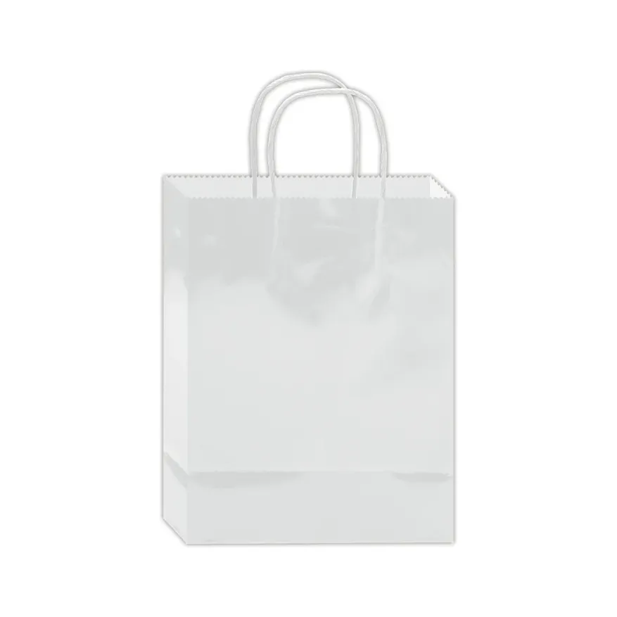 Glossy Gift Bag White 8.8x5.5x3.5"