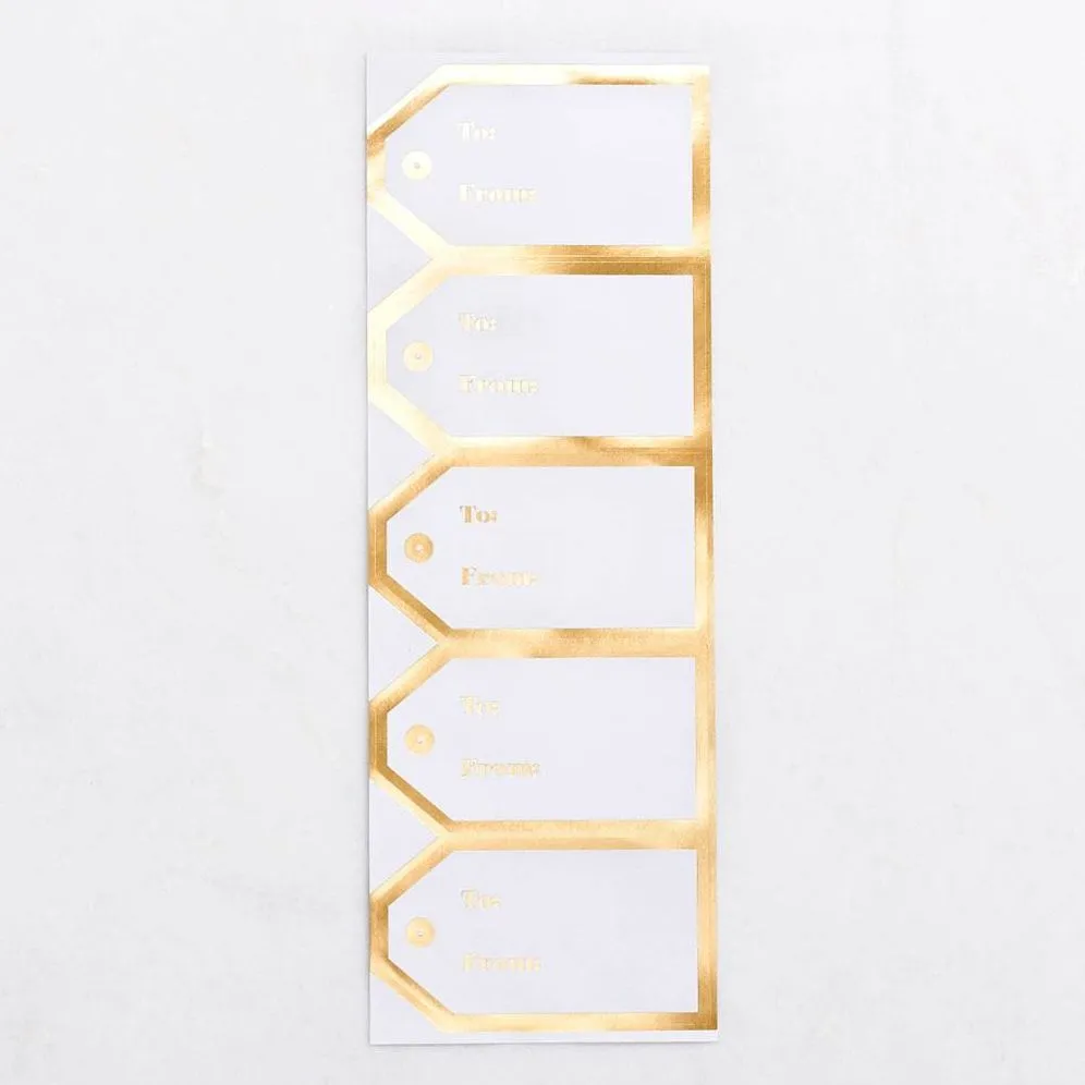 Gold Foil Border Adhesive Labels