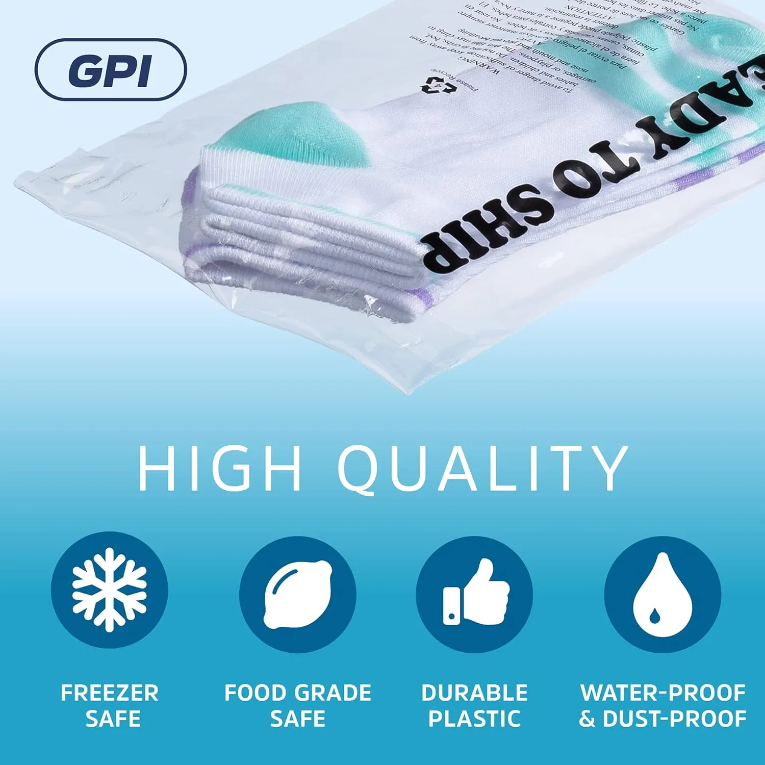 GPI - Pack of 500 6" X 9", Clear Self Seal Poly Bags - 1.5 Mil Poly bags with Permanent Adhesive Strip & Suffocation Warning for Packaging T Shirts & Clothing. Perfect for Shipping Supplies with FBA