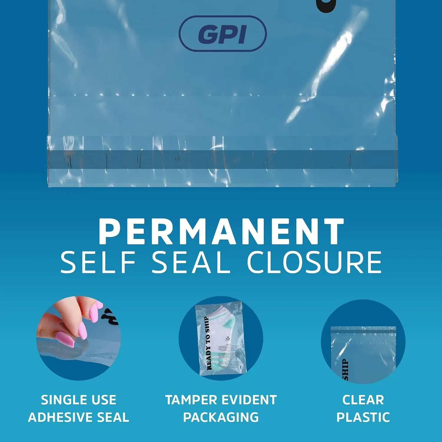 GPI - Pack of 500 6" X 9", Clear Self Seal Poly Bags - 1.5 Mil Poly bags with Permanent Adhesive Strip & Suffocation Warning for Packaging T Shirts & Clothing. Perfect for Shipping Supplies with FBA
