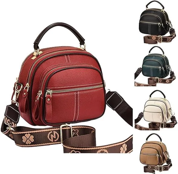 Gpmsign Leather Bag,Gpmsign Bags, Crossbody Leather Bags For Women, Compartment Adjustable Wide Shoulder Strap Leather Bag