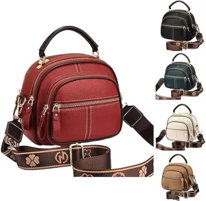 Gpmsign Leather Bag,Gpmsign Bags, Crossbody Leather Bags For Women, Compartment Adjustable Wide Shoulder Strap Leather Bag