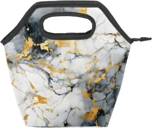 Granite Textures Lunch Box for Women Men, Premium Marble Insulated Lunch Bags Cooler Thermal Meal Tote Bags With Zipper for Outdoor Picnic Work Travel Beach