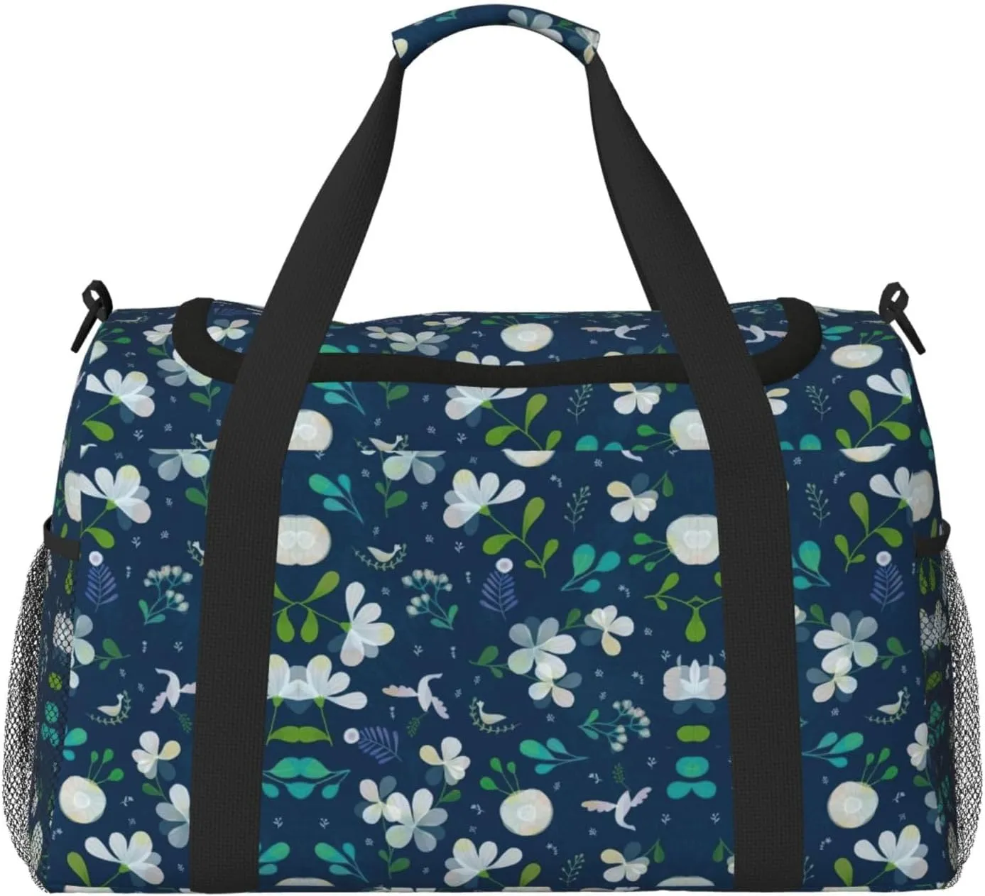 Grass and dove print Large Canvas Travel Duffel Bag Weekender Bags for Women Overnight Bag Carry On Tote Bag