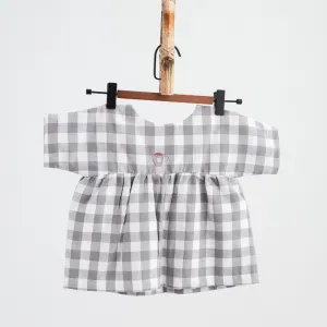 Grey Checkerboard Playdate Dress (Pure Cotton)