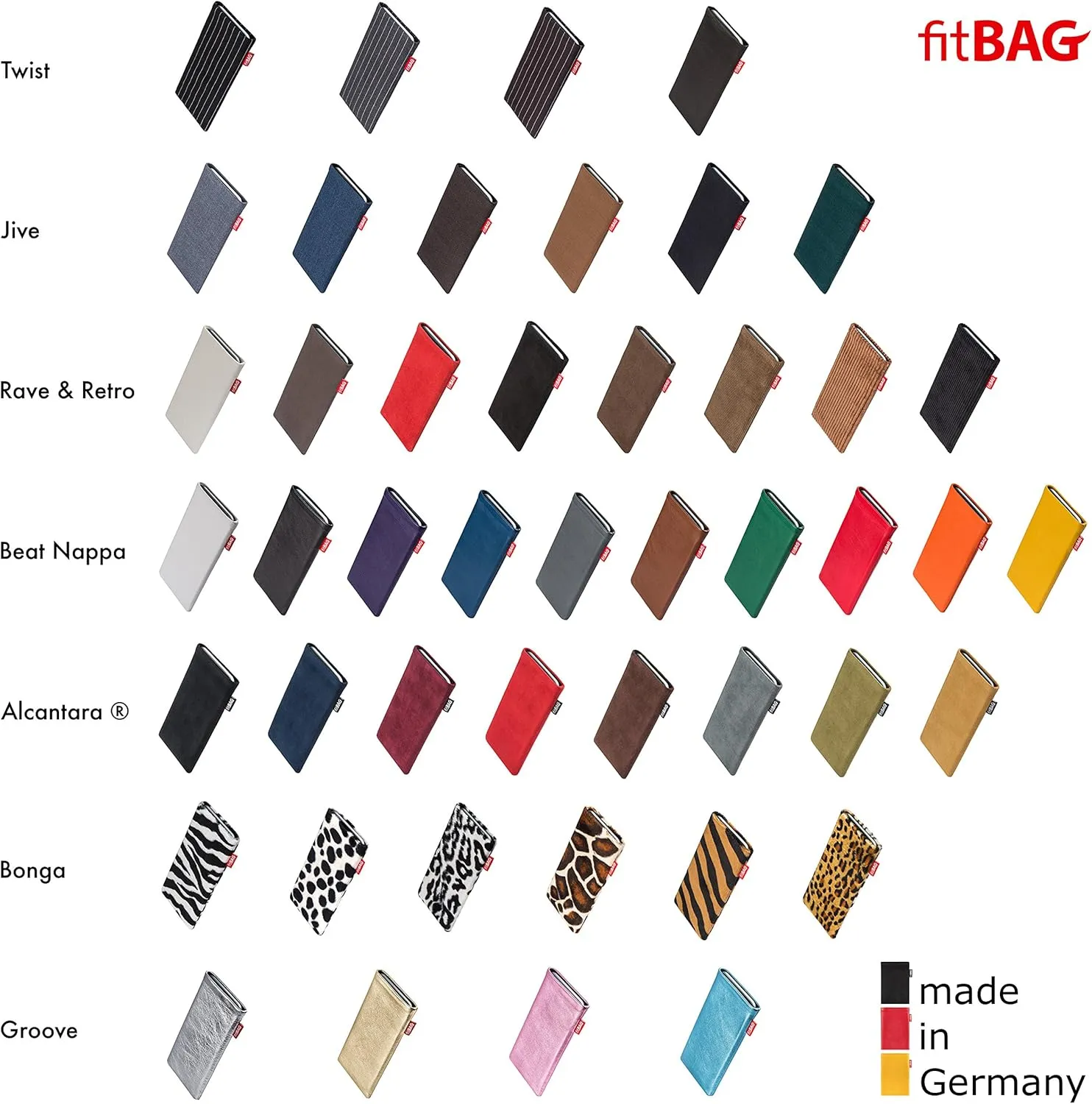 Groove Turquoise Custom Tailored Sleeve for Mobistel Cynus T1. Fine Nappa foil Leather Pouch with Integrated Microfibre Lining for Display Cleaning