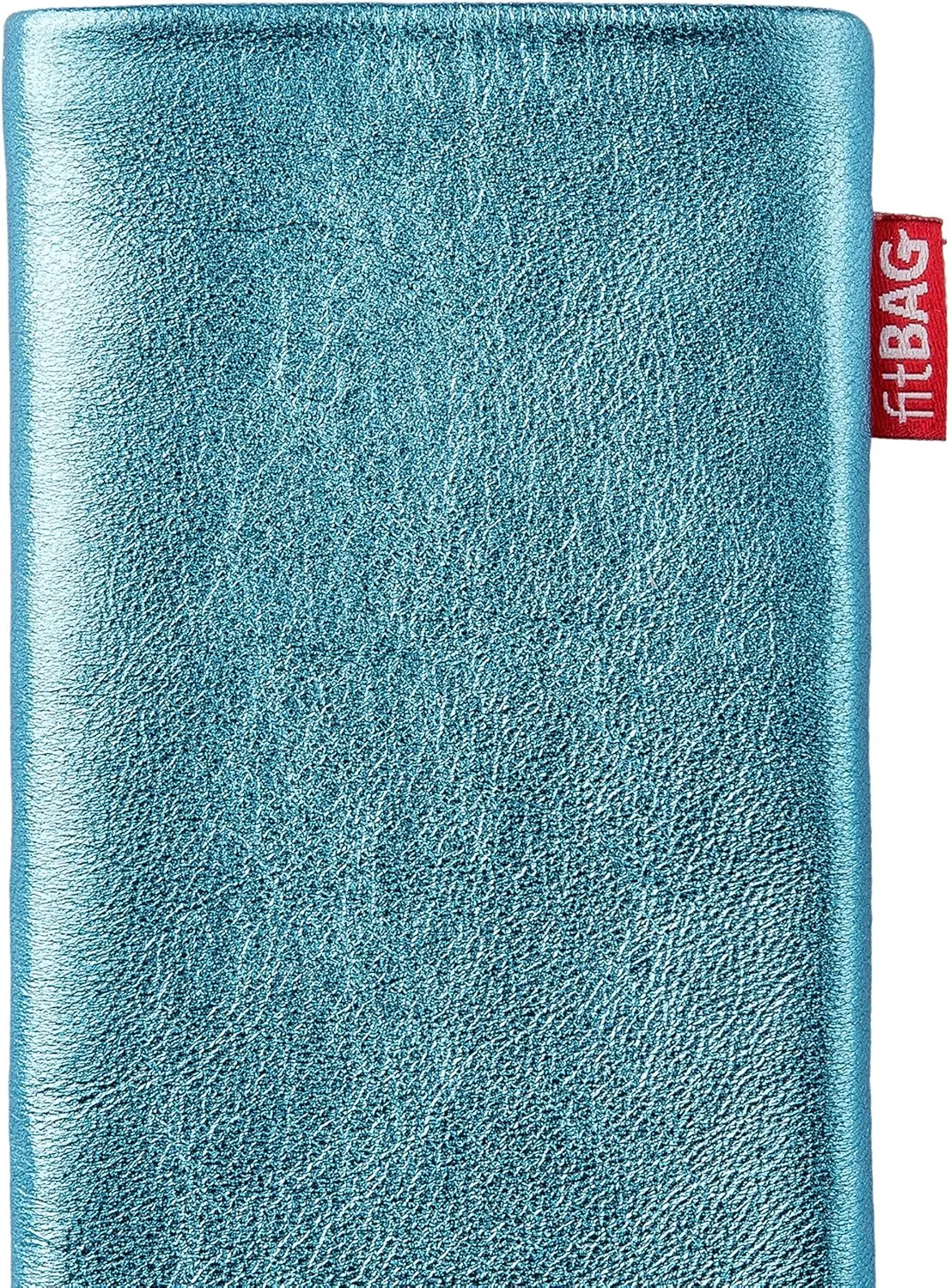 Groove Turquoise Custom Tailored Sleeve for Mobistel Cynus T1. Fine Nappa foil Leather Pouch with Integrated Microfibre Lining for Display Cleaning