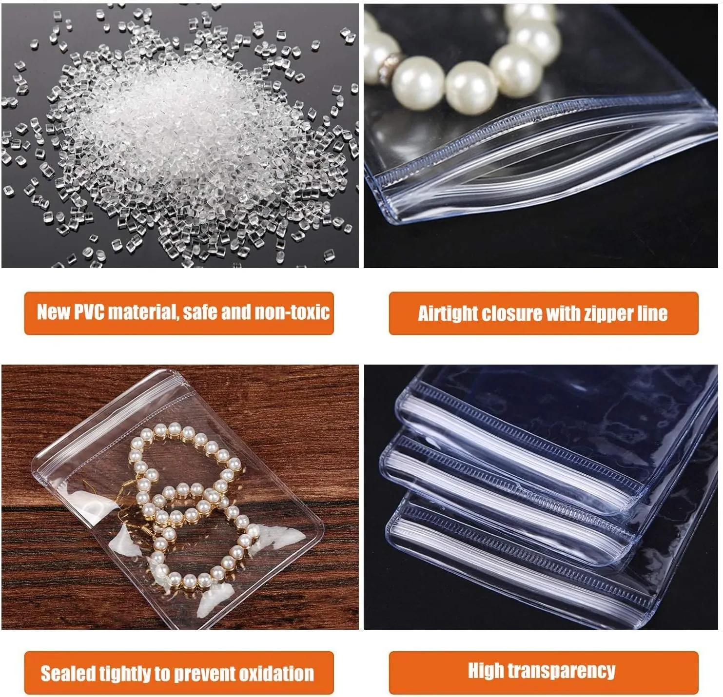 GSXRB PVC Anti Tarnish Jewelry Bags,Jewelry Bags Clear Plastic. Jewelry Pouch for Jewelry Rings and Earrings (100 pcs，3.14x4.72 inches)