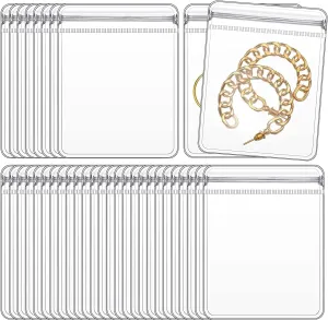 GSXRB PVC Anti Tarnish Jewelry Bags,Jewelry Bags Clear Plastic. Jewelry Pouch for Jewelry Rings and Earrings (100 pcs，3.14x4.72 inches)