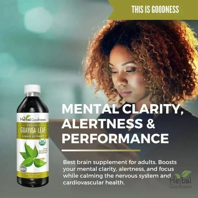 Guayusa Leaf Extract - Organic - Liquid - Energy, Focus & Alertness - Herbal Goodness