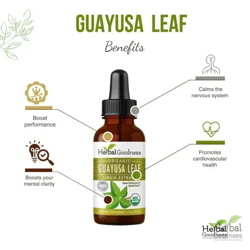 Guayusa Leaf Extract - Organic - Liquid - Energy, Focus & Alertness - Herbal Goodness