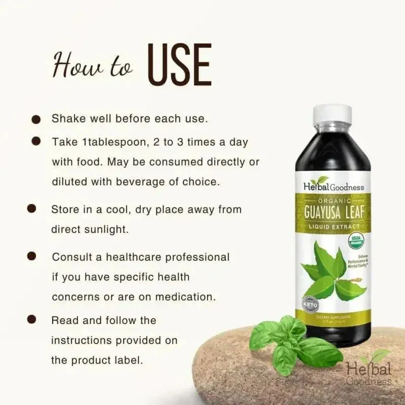 Guayusa Leaf Extract - Organic - Liquid - Energy, Focus & Alertness - Herbal Goodness