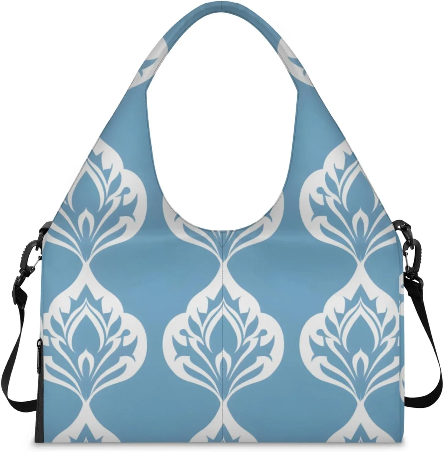 Gym Bag for Women Beautiful Floral Print Duffel Bag with Shoe Compartment and Yoga Mat Holder Portable Weekender Bags Travel Tote Bags